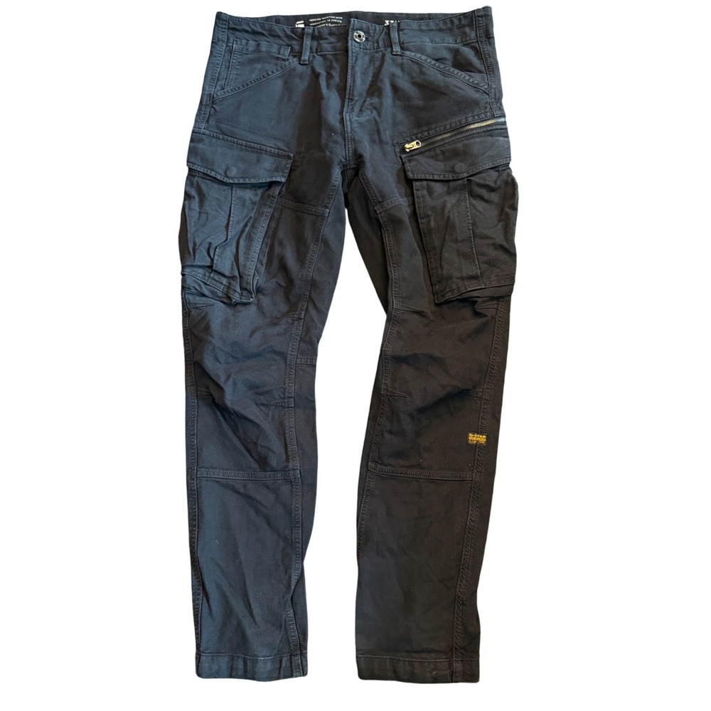 G-Star Raw Mens Rovic Zip 3D Tapered Cargo Pants Black Corduroy 33x32